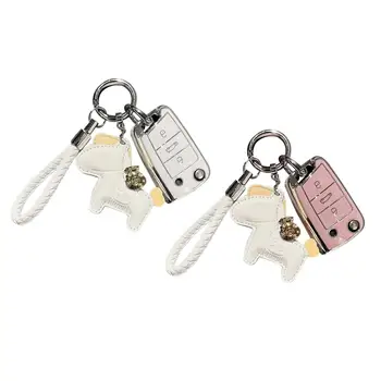 מפתח המכונית כיסוי מפתח התיק עם מפתח שרשרת הגנה מלאה מתנות מרחוק Fob מחזיק תיק מעטפת מפתח תיק מעטפת עבור פולקסווגן ג ' טה VS5