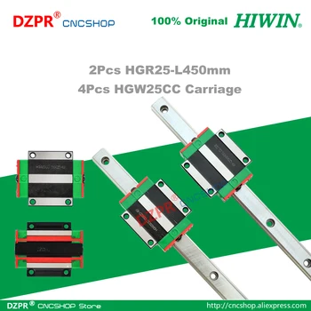 מקורי HIWIN HGR25 ליניארי מדריך 450mm 17.72 ב מעקה HGW25CC הכרכרה להחליק על חריטת CNC נתב העץ מכשיר לייזר