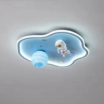 נברשות מודרניות תקרת חדר השינה יצירתי הירח אסטרונאוט אסטרונאוט ללמוד LED חכמה מקורה מנורות דקורטיביות תליון אור