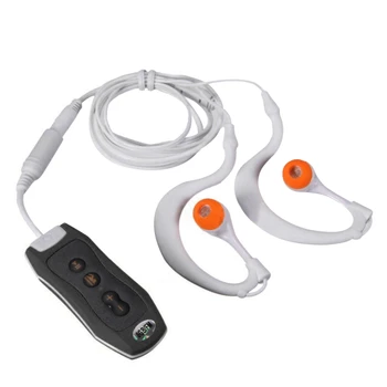 נגן מוזיקה MP3 עם Bluetooth מתחת למים אוזניות עבור בריכות שחייה ספורט מים כבל קצר 4GB-שחור