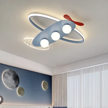 נורדי LED ילד קטן השינה אורות תקרת חדר הילדים מנורה מצוירת מודרני המטוס אור התינוק בחדר הילדים מנורות תקרה