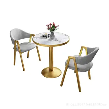 נורדי אור יוקרה ומתן שולחן כיסא שילוב מחלקת המכירות המודרני פשוטה חלב חנות תה שולחן האוכל משק הבית.