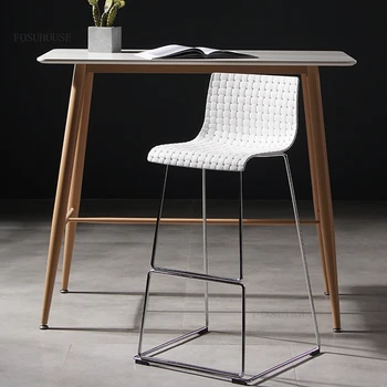 נורדי בר כסאות סלון כסאות בר מודרני מינימליסטי משענת כיסא גבוה אופנה בית כסא בר למטבח מונה את הכיסא