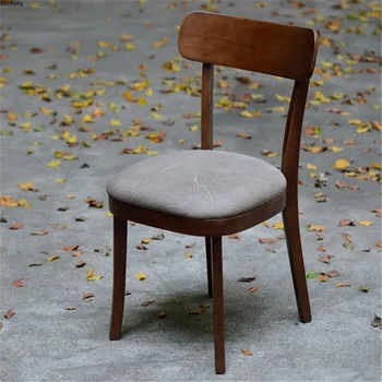 נורדי האוכל כסא עץ מלא עץ אשור פשוט מינימליסטי מודרני יצירתי כסאות אוכל ריהוט למטבח משענת מסעדה