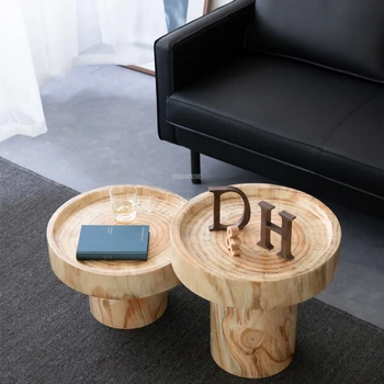 נורדי מעץ, שולחנות קפה פשוטה מודרני בסלון ספה שולחן צד יצירתי קפה שולחן קטן Couchtisch ריהוט ספריית היי