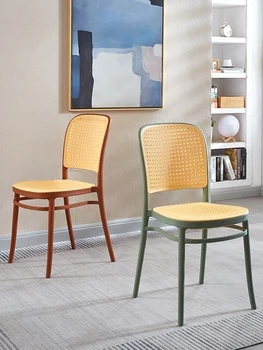 נורדי משק הבית, המשרד כסא פלסטיק פשוט המודרנית מעובה מסעדה למבוגרים הכורסא יכול להיות מוערם חיצונית קש הכיסא