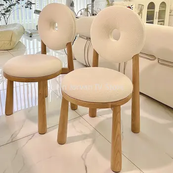 נורדי סלון כסאות ביתיים בשידה בחדר השינה בסלון כיסאות מינימליסטי כבש קשמיר Cadeiras ריהוט מודרני WZ50KT