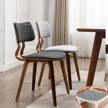 נורדי, עץ דירה קטנה כסאות אוכל מעונות מעצב חזרה כיסא מודרני מינימליסטי חדר מגורים צואה רהיטים WW50