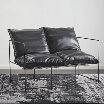 נורדי עצלן יוקרה יחיד ברזל האוכל הכיסא המודרני מעצב ומתן ספה כסא מינימליסטי האוכל הכיסא הרהיטים בסלון