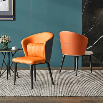 נורדי ריהוט עור יוקרתי, כסאות אוכל יצירתי הביתה הפנאי כוללים מרפסת משענת הכיסא הכיסא אופנה קפה מסעדה הכיסא