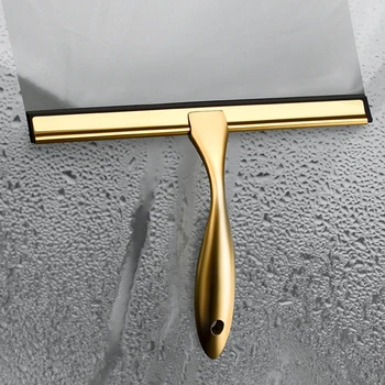 נירוסטה מקלחת מגב עם ידית סיליקון רצועת גומי מנקה לשירותים בבית חלונות המטבח מראה המכונית זכוכית