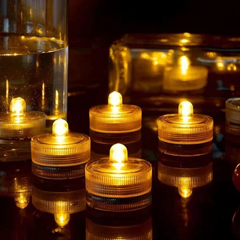 נרות לחתונה מעיין אגרטלים ג ' קוזי אקווריום 12Pcs/lot טבולות אורות LED עמיד למים מתחת למים LED אורות תה