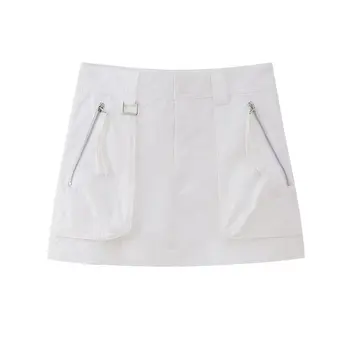 נשים מכנסיים קצרים חצאיות הקיץ 2023 בגדים חדשים כיסי רוכסן בחורה מודרנית Buttom Skort ללבוש.