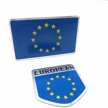 סגנון רכב 3D אלומיניום האירופי דגל סמל התג האיחוד האירופי רכב מדבקת מדבקות אביזרים עבור טויוטה הונדה סוזוקי, מאזדה פורד פולקסווגן אאודי