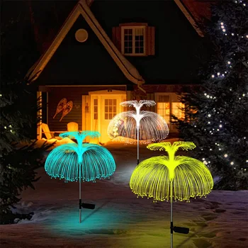 סולארית LED מנורות מדומה מדוזה זיקוקים הדשא גן בקומת הכניסה תצוגת אורות עמיד למים חיצוני חצר קישוט