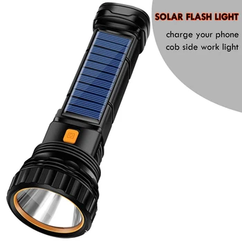 סולארית, פנס LED עמיד למים חיצוני הבזק אור 1000 לומן נטענת השמש/USB לטעינת חירום אספקת מנורה