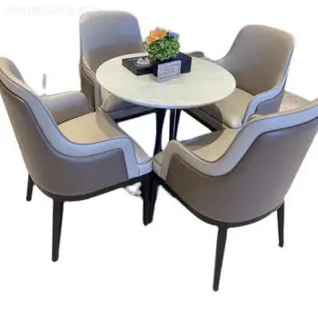סיני חדש משרד המכירות ומתן שולחן כיסא שילוב מודרני מעץ מלא יוקרה פנאי אזור הקבלה של המחלקה