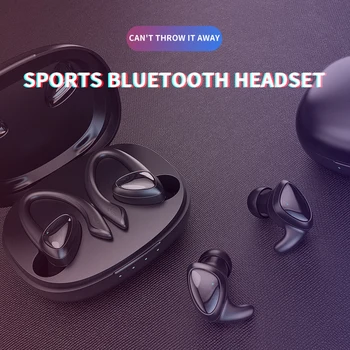 ספורט Bluetooth אוזניות אלחוטיות עם מיקרופון IPX5 אטימות באוזן ווים Bluetooth אוזניות סטריאו HiFi Music אוזניות עבור טלפון