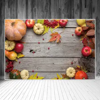 סתיו פירות לוחות עץ צילום תפאורות קישוט דלעות עלווה לוחות אישית לילד Photozone תמונה רקע