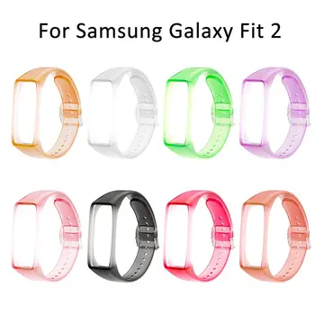 עבור Samsung Galaxy Fit 2 SM-R220 שקוף צבעוני סיליקון רצועה החלפת רצועת שעון צמיד רצועת יד 2021 חדש