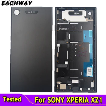 עבור Sony Xperia XZ1 מכסה הסוללה האחורי תיק עם מצלמה עדשה +התיכון במסגרת תיקון חלקי עבור Sony XZ1 G8341 G8342 מכסה הסוללה.