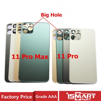 עבור iPhone 11Pro 11 Pro מקס דיור אחורי הדלת הסוללה כיסוי זכוכית החלפה ותיקון חלקים גדולים חור מצלמה