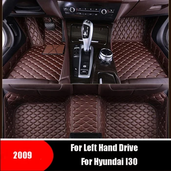 עבור יונדאי I30 2009 המכונית מחצלות מותאם אישית עמיד למים שטיחים שטיחים לכסות את דוושת רגל אוטומטי הפנים אביזרים