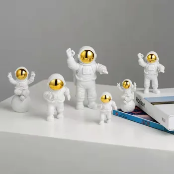 עיצוב חדר המתנות שרף אסטרונאוט קישוט 3Pcs ילד מציג את בית הירח משרד פעולה פסל שולחן העבודה