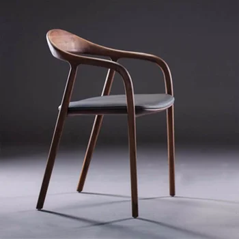 עיצוב יוקרתי כסאות אוכל עץ ארגונומי משענת יד המרפק תמיכה כסאות סלון מבוגרים להירגע Meubles דה סלון ריהוט הבית