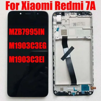 עם מסגרת Xiaomi Redmi 7א LCD מסך תצוגה Pantalla הדיגיטציה הרכבה MZB7995IN M1903C3EG M1903C3EI Redmi 7א לוח מגע