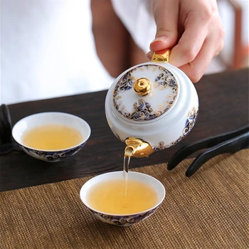ערכת תה נייד חיצוני פשטות סיני-High-End עצם סין מתנה התאמה אישית