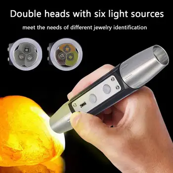 פנס Led DX6 נטענת USB 6 אורות מומחה לפיד עבור שמאות תכשיטים lampe דה poche