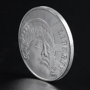 פסל החירות מצופה כסף מטבע לנו Eagel ההנצחה מטבעות אספנות מתנות