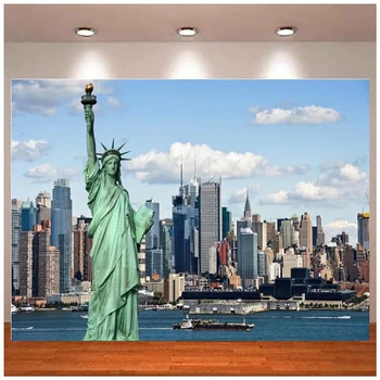 פסל החירות צילום רקע העיר ניו-יורק עירוני שחקים רקע ניו יורק נושאים יום הולדת מסיבת חתונה עיצוב