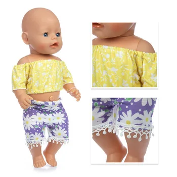 פרח שמלת בגדים מתאימים 17inch על 43cm בובת תינוק חדש נולד בגדי בובה