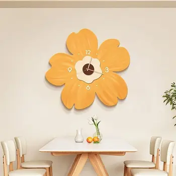 פרח שעון קיר הסלון קרם רוח יצירתי צמח קריסטל, פורצלן השעון אור יוקרה גבוהה הגיוני מסעדה השתקת השעון