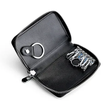 פשוט אופנה מפתח מחזיק תיק עור ארנק יוניסקס מחזיק מפתחות התיק רוכסן כיס מארגן תיק הרכב משק הבית ארנק בעל כרטיס