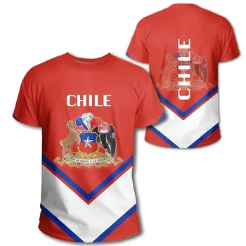 צ ' ילה כסמל לאומי דגל 3D הדפסה קיץ לילדים חולצה מזדמן צוואר עגול חולצת הטריקו מנופחים סוודר אופנה בגדי ילדים