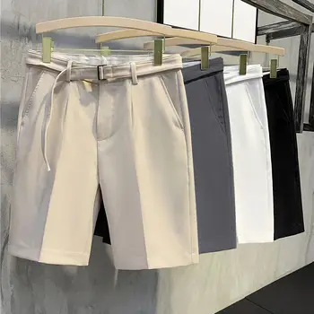 צבעים אחידים קוריאני גברים מכנסיים קצרים קיץ לנשימה נוח האופנה הבריטי עסקים זכר המשרד מזדמנים מכנסיים קצרים J05