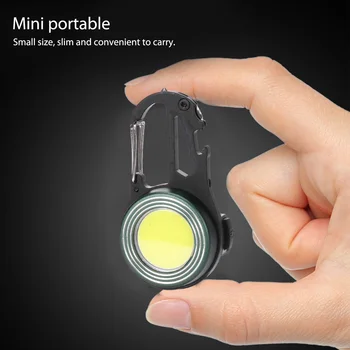 קלח קמפינג מנורות משולבות מיני LED Pocket לפיד USB נטענת 500mAh מגנטי חזק פותחן בקבוקים, ציוד תאורה