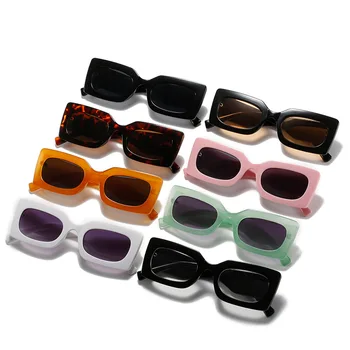 רטרו מלבן רכיבה על אופניים UV400 משקפי שמש להגנה ממתקים צבע עדשות משקפי שמש משקפי אופניים משקפי עבור נשים גברים