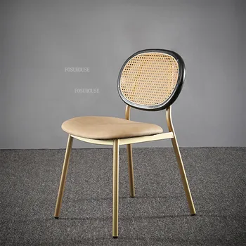 רטרו קש סלון כסאות נורדי הרהיטים בסלון פנאי משענת בבית האוכל הכיסא המודרני ומתן ספה כסא
