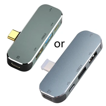 רכזת ה-USB Type-C מתאם 5, 1 נייד החלל סגסוגת אלומיניום 1x3.0+2x2.0 USB Type C יציאות עבור הטלפון הנייד Extender