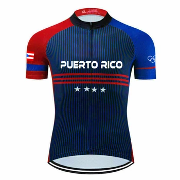 רכיבה על אופניים ג 'רזי Puero ריקו קצר' קט הר MTB אופני החולצה Offroad השמש יבש לנשימה המעוצבת דרך ספורט אופניים הקיץ העליון