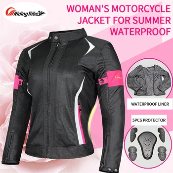 רכיבה שבט אופנוע עמיד למים נשים מעיל קיץ מכנסיים Moto Racing בגדים רעיוני מגן בגדים השריון JK-52