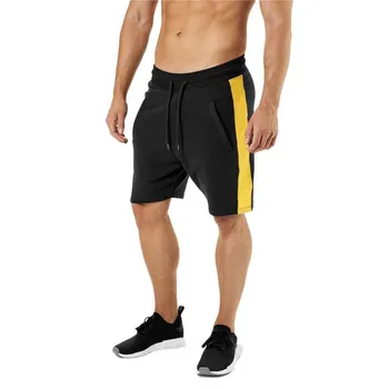 שבע ג ' ו גברים חדשים כותנה מכנסיים קצרים של הגברים רופף קצר מכנסיים פיתוח גוף הרץ Mens כושר טרנינג אימון כושר קצר