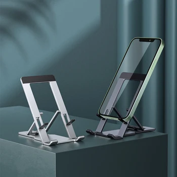 שולחן מחשב לוח נייד טלפון סטנד לאייפון סמסונג iPad Mini מתכוונן אלומיניום מתכת דק רגלית קיפול הר אוניברסלי