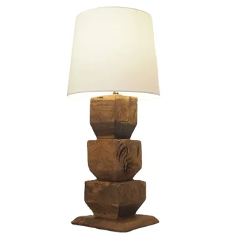 שולחן עץ המנורה אמריקה עץ מלא ערמות של הסלון חדר השינה מנורה B & B דגם קישוט החדר מנורת שולחן