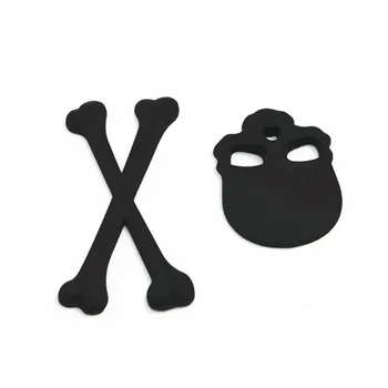שחור Crossbone הגולגולת מתכת לוגו סמל התג מדבקות מיכל מדבקה אופנוע למכונית