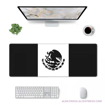 שחור מקסיקני דגל המשחקים משטח עכבר גומי קצוות תפורים Mousepad 31.5